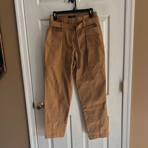 Twill Belted High RiseTapered Pant